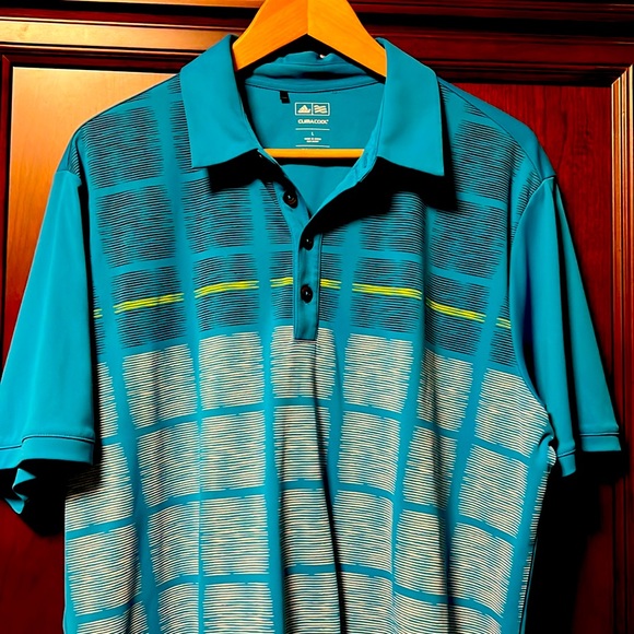 Like New Adidas ClimaCool Soft, uniquely designed lined multicolored Golf Polo! - Picture 1 of 6
